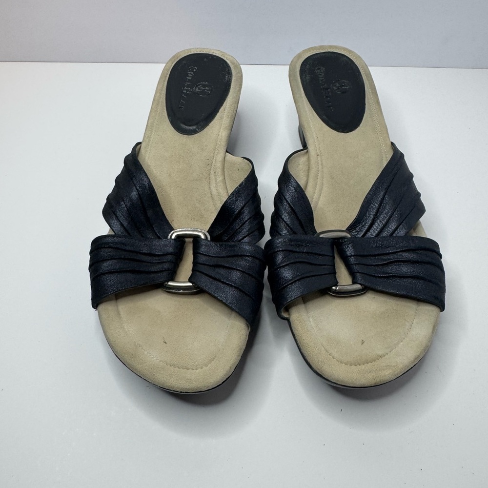 Cole Haan Black Leather Slide Sandals Size 7B